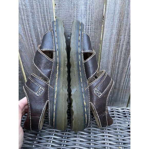 Vintage Dr Marten Fisherman Sandals Brown Leather Mens 10 England 90s Y2K Chunky main image 9